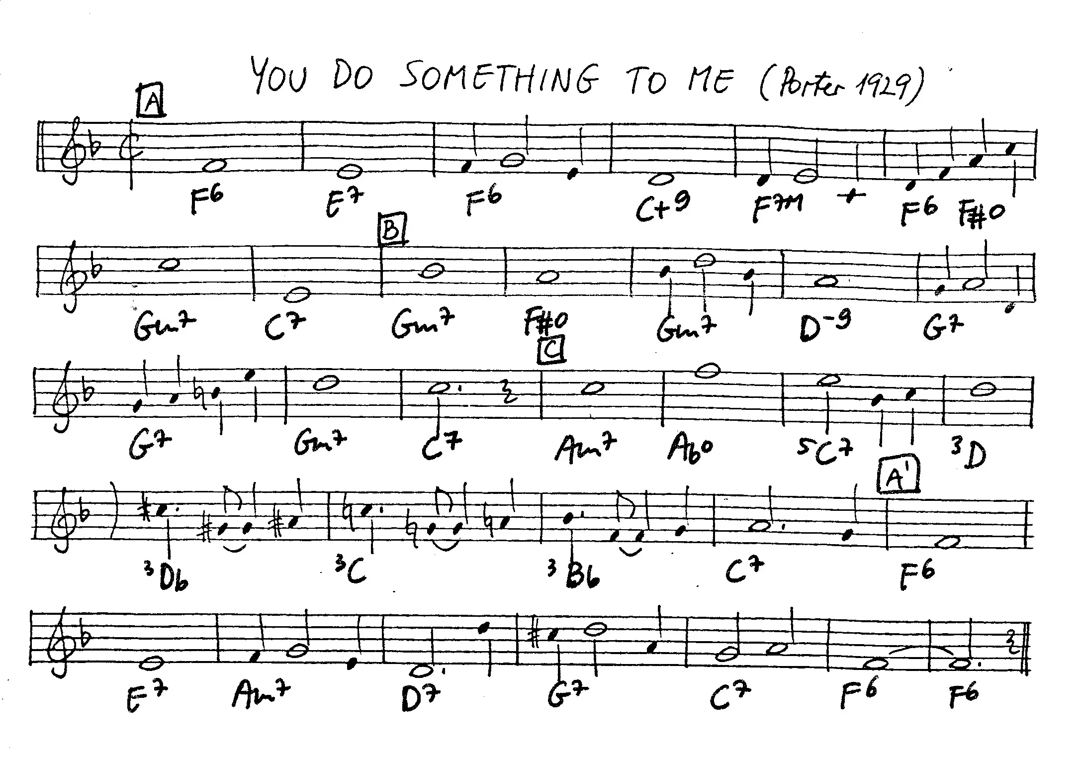 you do something to me free jazz leadsheet - Courtesy of the Jungle Jazz Band